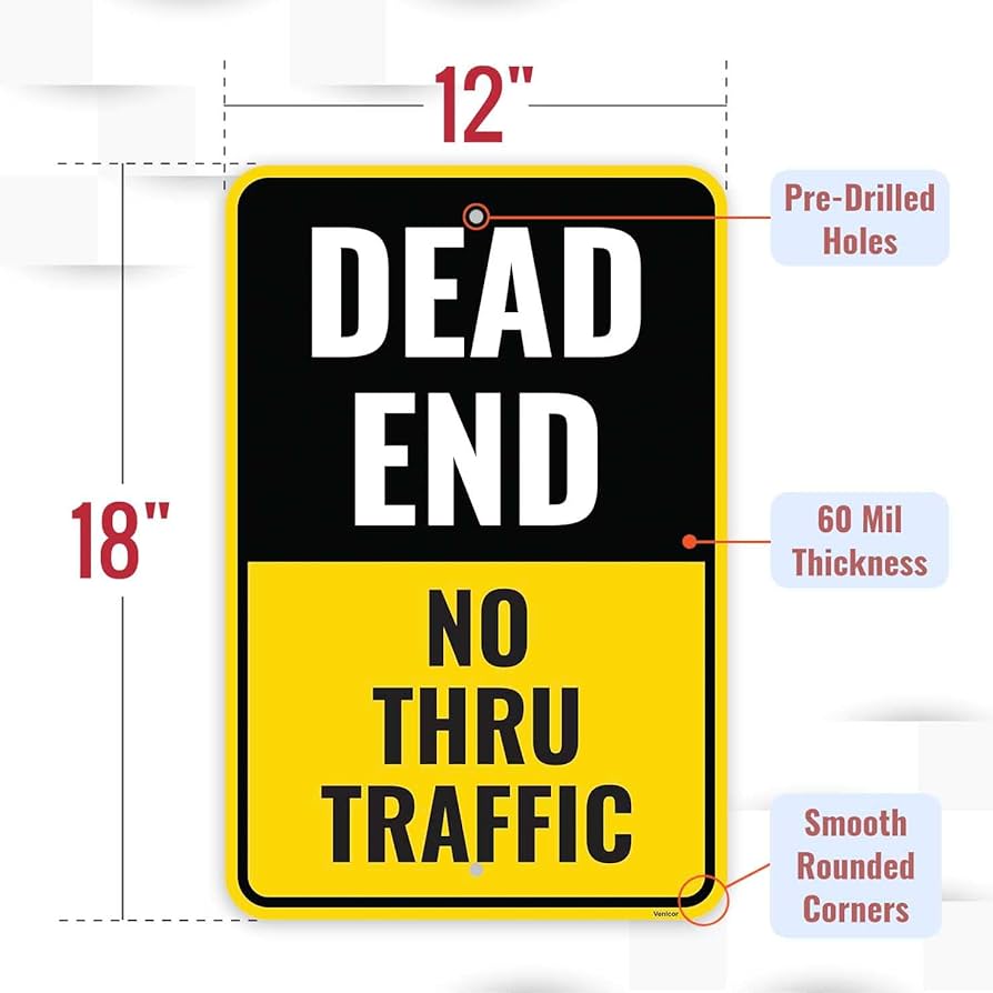 USAストリート看板　DEAD END Dead End Road Signs - USA Traffic Signs